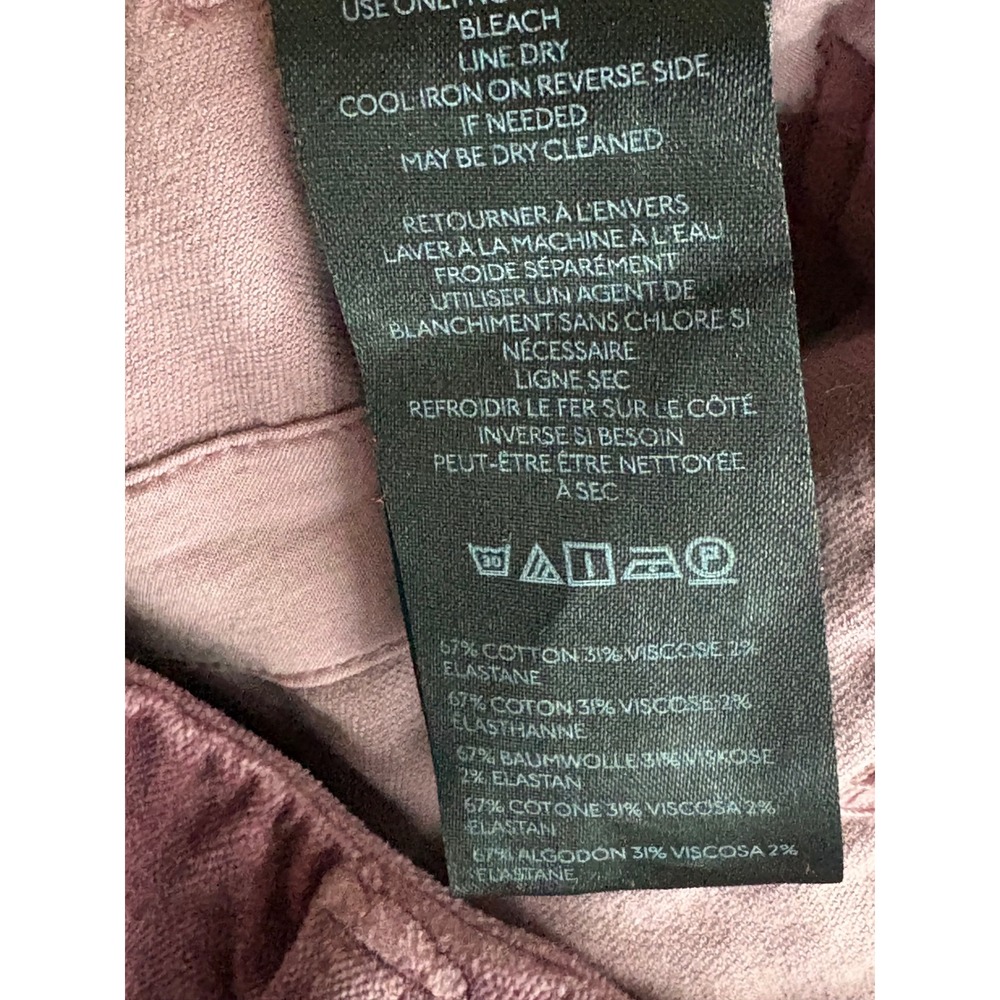 Maeve Anthropologie The Colette Velvet Wide Leg Pants Rose Pink 26 High Rise - Picture 9 of 9